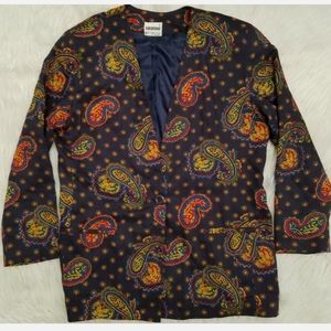 Vtg Suburbans Paisley Blazer Coat Jacket Sz 14